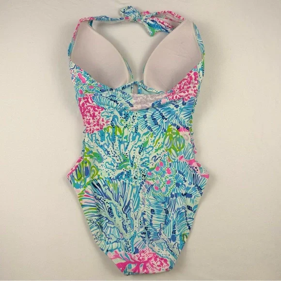 Lilly Pulitzer Lanai Halter One-Piece Swimsuit in Sink or Swim Size 4 EUC - Picture 4 of 14